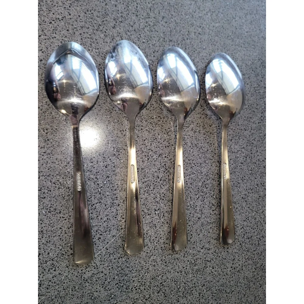 Set of 4 Oneida Gable Teaspoons Stainless Steel Flatware 6